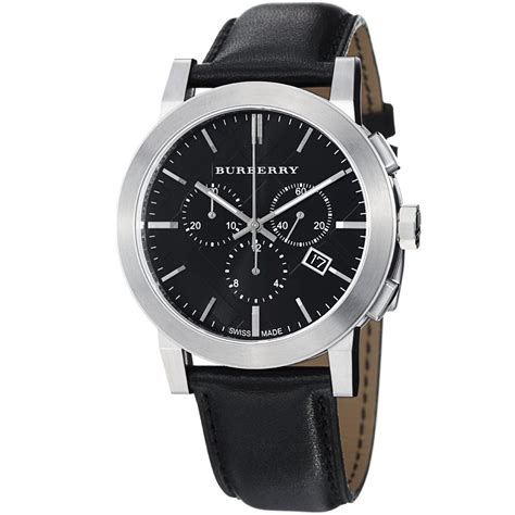 часы burberry black dial chronograph|Burberry Women's BU9356 Large Check Black Leather Strap .